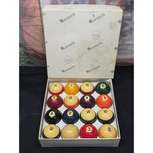 Aramith Standard Belgian Billiard Pool Balls Complete Set Vintage Phenolic Resin
